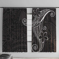 Black White Polynesian Tribal Window Curtain - Polynesian Pride