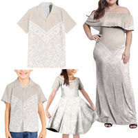 Lotu Tamaiti Tongan Polynesian Art Pattern Family Matching Off Shoulder Maxi Dress and Hawaiian Shirt Traditional Tribal Motifs - Polynesian Pride