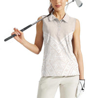 Lotu Tamaiti Tongan Polynesian Art Pattern Women Sleeveless Polo Shirt Traditional Tribal Motifs - Polynesian Pride