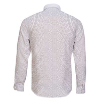 Lotu Tamaiti White Tongan Ngatu Family Matching Long Sleeve Bodycon Dress and Hawaiian Shirt Polynesian Tribal Fonulei Pattern - Polynesian Pride