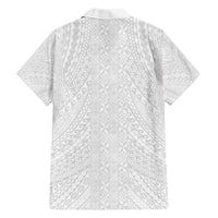 Lotu Tamaiti White Tongan Ngatu Hawaiian Shirt Polynesian Tribal Fonulei Pattern - Polynesian Pride