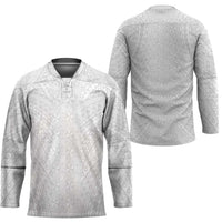 Lotu Tamaiti White Tongan Ngatu Hockey Jersey Polynesian Tribal Fonulei Pattern - Polynesian Pride