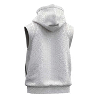 Lotu Tamaiti White Tongan Ngatu Sleeveless Hoodie Polynesian Tribal Fonulei Pattern - Polynesian Pride