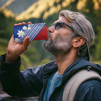 French Polynesia 4 in 1 Can Cooler Tumbler Tahitian Tiare Flowers Tribal