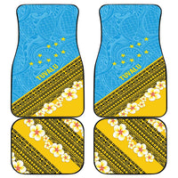 Tuvalu Plumeria Flowers Car Mats Polynesian Tribal Pattern