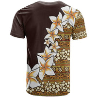 Vintage Hibiscus Turtle Pattern T Shirt with Plumeria Half Style