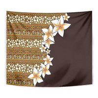 Vintage Hibiscus Turtle Pattern Tapestry with Plumeria Half Style LT9 - Polynesian Pride