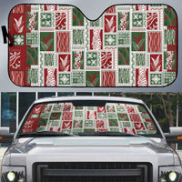 Mele Kalikimaka Hawaiian Quilt and Lei Patchwork Auto Sun Shade - Polynesian Pride