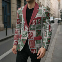 Mele Kalikimaka Hawaiian Quilt and Lei Patchwork Blazer - Polynesian Pride
