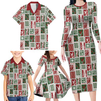 Mele Kalikimaka Hawaiian Quilt and Lei Patchwork Family Matching Long Sleeve Bodycon Dress and Hawaiian Shirt LT9 - Polynesian Pride