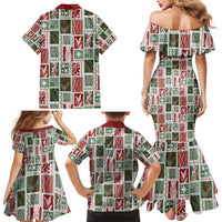 Mele Kalikimaka Hawaiian Quilt and Lei Patchwork Family Matching Mermaid Dress and Hawaiian Shirt LT9 - Polynesian Pride