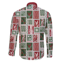 Mele Kalikimaka Hawaiian Quilt and Lei Patchwork Family Matching Off Shoulder Maxi Dress and Hawaiian Shirt - Polynesian Pride