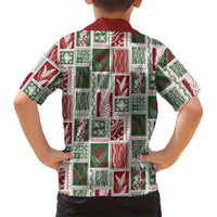 Mele Kalikimaka Hawaiian Quilt and Lei Patchwork Family Matching Short Sleeve Bodycon Dress and Hawaiian Shirt - Polynesian Pride