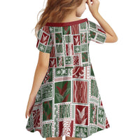 Mele Kalikimaka Hawaiian Quilt and Lei Patchwork Family Matching Short Sleeve Bodycon Dress and Hawaiian Shirt - Polynesian Pride