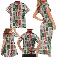 Mele Kalikimaka Hawaiian Quilt and Lei Patchwork Family Matching Short Sleeve Bodycon Dress and Hawaiian Shirt - Polynesian Pride
