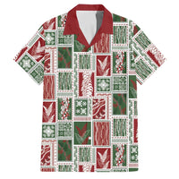 Mele Kalikimaka Hawaiian Quilt and Lei Patchwork Family Matching Short Sleeve Bodycon Dress and Hawaiian Shirt - Polynesian Pride