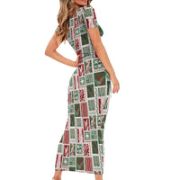 Mele Kalikimaka Hawaiian Quilt and Lei Patchwork Family Matching Short Sleeve Bodycon Dress and Hawaiian Shirt - Polynesian Pride