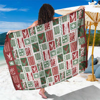 Mele Kalikimaka Hawaiian Quilt and Lei Patchwork Sarong - Polynesian Pride