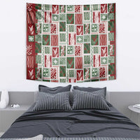 Mele Kalikimaka Hawaiian Quilt and Lei Patchwork Tapestry - Polynesian Pride