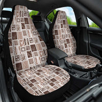 Vintage Aloha Block Quilt Car Seat Cover Beige Inspired Lei Motifs - Polynesian Pride