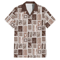 Vintage Aloha Block Quilt Family Matching Mermaid Dress and Hawaiian Shirt Beige Inspired Lei Motifs LT9 Dad's Shirt - Short Sleeve Beige - Polynesian Pride
