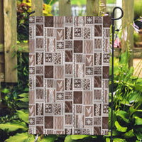 Vintage Aloha Block Quilt Garden Flag Beige Inspired Lei Motifs - Polynesian Pride
