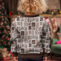 Vintage Aloha Block Quilt Kid Ugly Christmas Sweater Beige Inspired Lei Motifs - Polynesian Pride