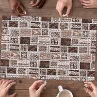 Vintage Aloha Block Quilt Puzzle Beige Inspired Lei Motifs - Polynesian Pride