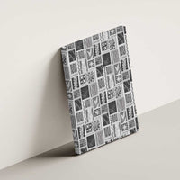 Vintage Aloha Block Quilt Canvas Wall Art Black Inspired Lei Motifs - Polynesian Pride