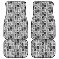 Vintage Aloha Block Quilt Car Mats Black Inspired Lei Motifs - Polynesian Pride