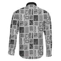 Vintage Aloha Block Quilt Family Matching Tank Maxi Dress and Hawaiian Shirt Black Inspired Lei Motifs LT9 - Polynesian Pride