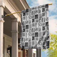 Vintage Aloha Block Quilt Garden Flag Black Inspired Lei Motifs - Polynesian Pride