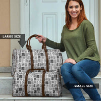 Vintage Aloha Block Quilt Travel Bag Black Inspired Lei Motifs - Polynesian Pride