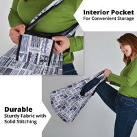 Vintage Aloha Block Quilt Grocery Bag Blue Inspired Lei Motifs - Polynesian Pride