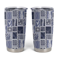 Vintage Aloha Block Quilt Tumbler Cup Blue Inspired Lei Motifs - Polynesian Pride