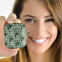 Vintage Aloha Block Quilt AirPods Case Green Inspired Lei Motifs - Polynesian Pride