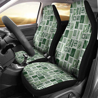 Vintage Aloha Block Quilt Car Seat Cover Green Inspired Lei Motifs - Polynesian Pride