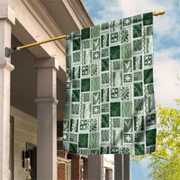 Vintage Aloha Block Quilt Garden Flag Green Inspired Lei Motifs - Polynesian Pride