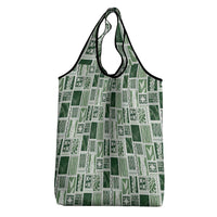Vintage Aloha Block Quilt Grocery Bag Green Inspired Lei Motifs - Polynesian Pride
