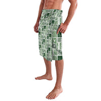 Vintage Aloha Block Quilt Lavalava Green Inspired Lei Motifs - Polynesian Pride