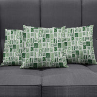 Vintage Aloha Block Quilt Pillow Cover Green Inspired Lei Motifs - Polynesian Pride