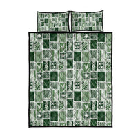 Vintage Aloha Block Quilt Quilt Bed Set Green Inspired Lei Motifs - Polynesian Pride