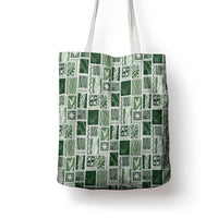 Vintage Aloha Block Quilt Tote Bag Green Inspired Lei Motifs - Polynesian Pride