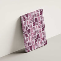 Vintage Aloha Block Quilt Canvas Wall Art Pink Inspired Lei Motifs - Polynesian Pride