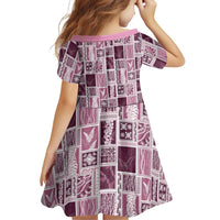 Vintage Aloha Block Quilt Family Matching Mermaid Dress and Hawaiian Shirt Pink Inspired Lei Motifs - Polynesian Pride