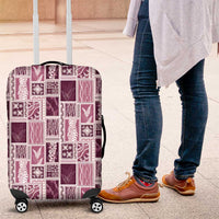 Vintage Aloha Block Quilt Luggage Cover Pink Inspired Lei Motifs - Polynesian Pride