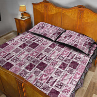 Vintage Aloha Block Quilt Quilt Bed Set Pink Inspired Lei Motifs - Polynesian Pride