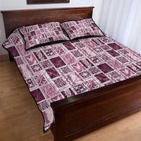 Vintage Aloha Block Quilt Quilt Bed Set Pink Inspired Lei Motifs - Polynesian Pride