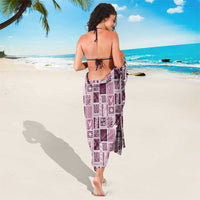 Vintage Aloha Block Quilt Sarong Pink Inspired Lei Motifs - Polynesian Pride