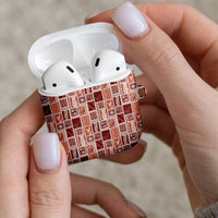 Vintage Aloha Block Quilt AirPods Case Red Inspired Lei Motifs - Polynesian Pride